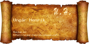 Ungár Henrik névjegykártya